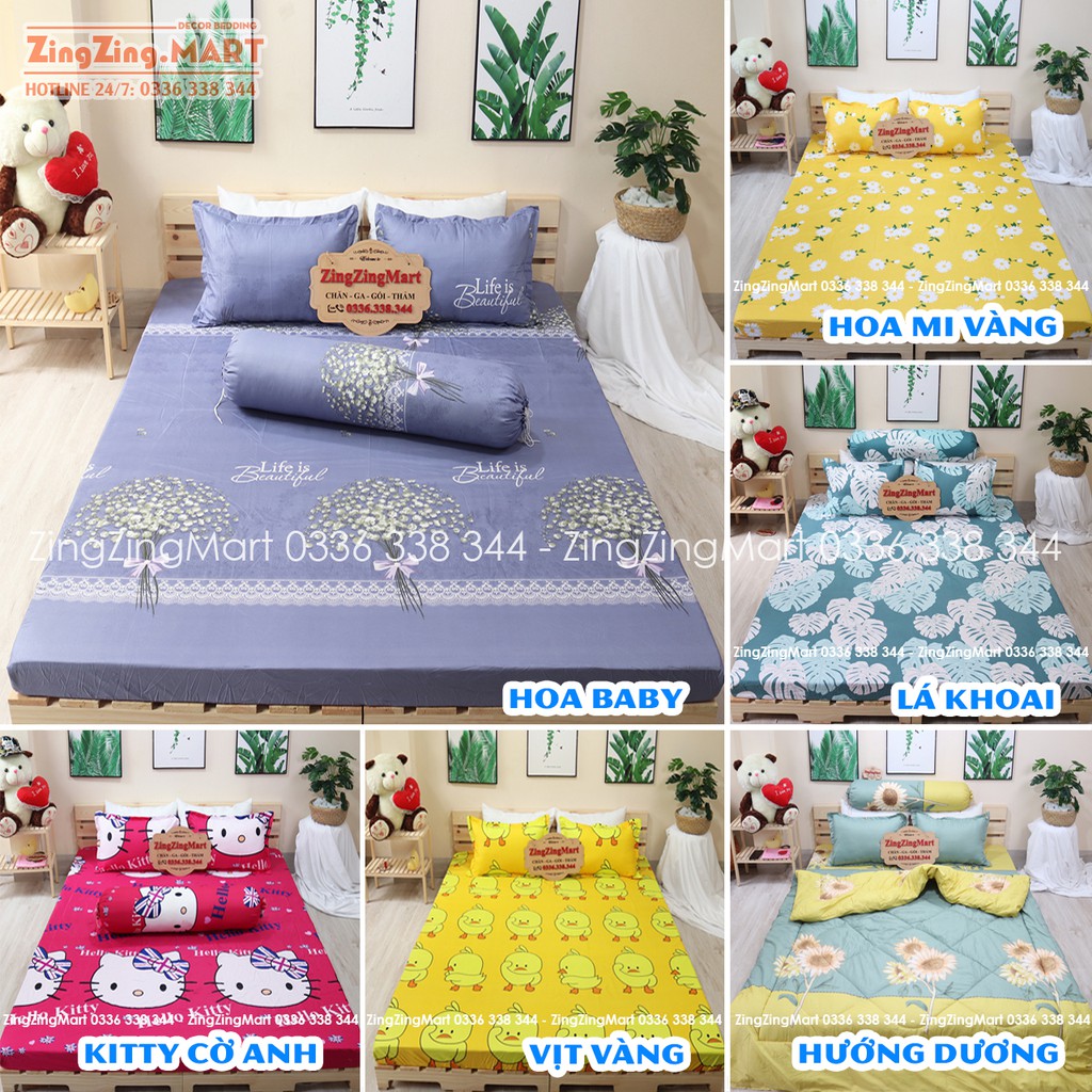 (Rẻ vô địch) Xả kho giá gốc bộ ga gối poly cotton