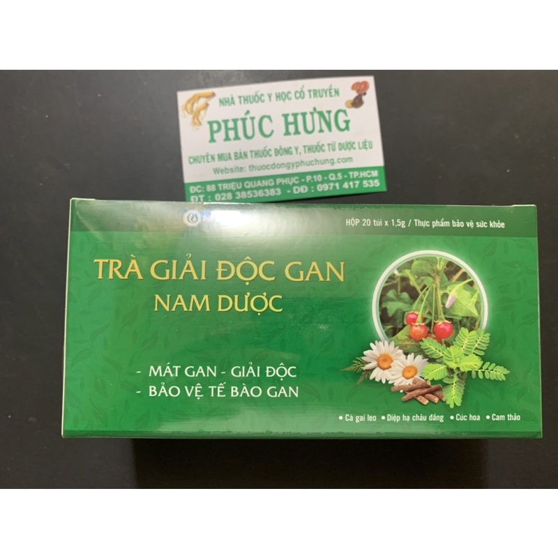 Trà Giải độc gan _Nam Dược H/20gói_Giúp mát gan-Giải độc gan, bảo vệ tế bào gan