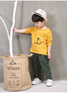 Set bộ bé trai vải thô đũi