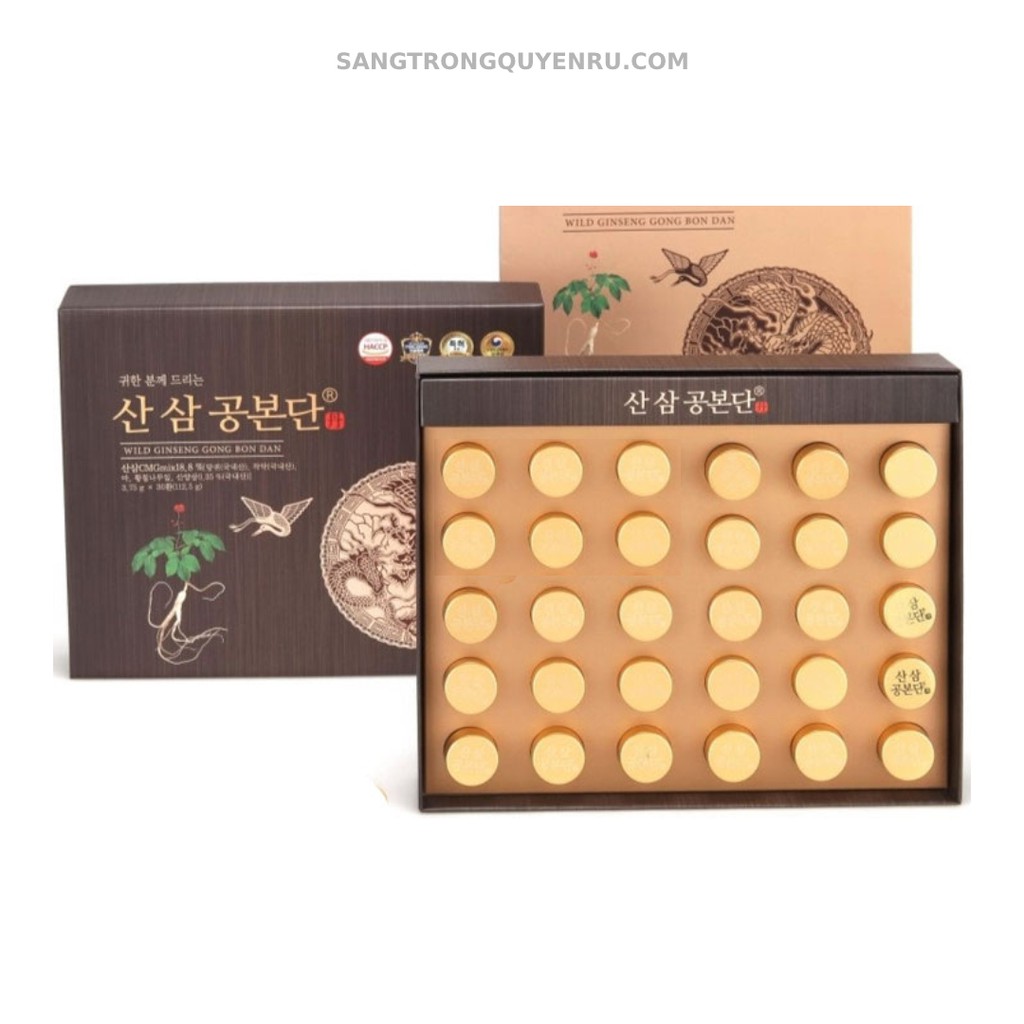 Viên Nhân Sâm Núi Wild Ginseng Gong Bon Dan Hàn Quốc 30 Viên Bồi Bổ Não, Cân Bằng Huyết Áp, Chống Đột Quỵ