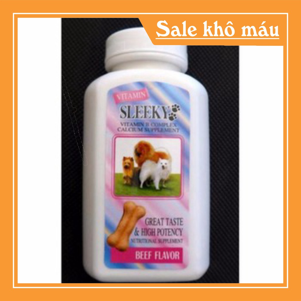 [FLASH SALE] Viên bổ sung canxi và vitamin cho chó mèo sleeky 140v