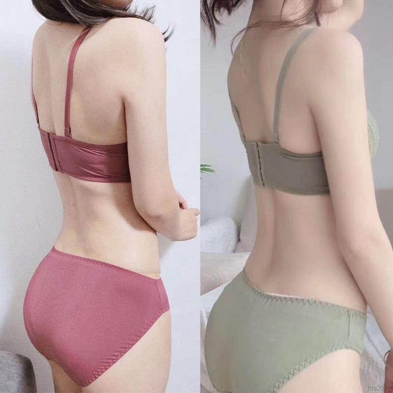 Bộ Đồ Lót Ren Không Gọng Có Mút Nâng Ngực Cúp 1/2