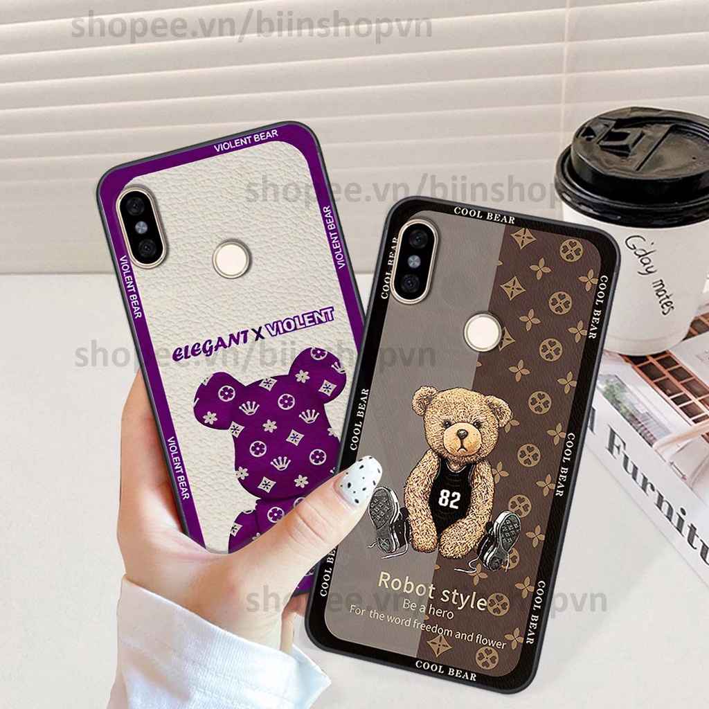 Ốp Xiaomi Mi A2 hình gấu bear brick đẹp độc lạ, thời trang, cá tính