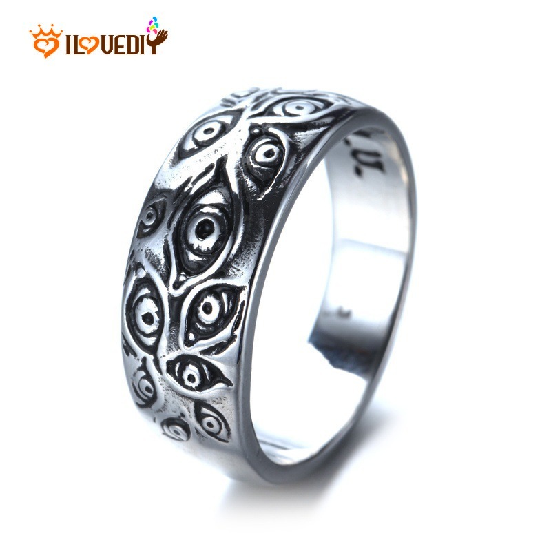 Nhẫn Kim Loại Hình Đôi Mắt Phong Cách Hip Hop Cho Nam