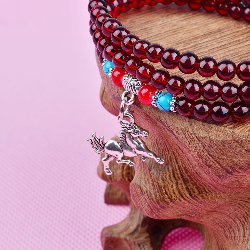 Vòng tay đá thạch anh tím tự nhiên nhiều lớp thời trang