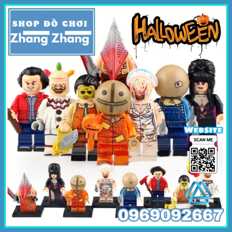 Đồ chơi Xếp hình Jack Torrance Chainsaw Killer - Jason Sam Elvira Twisty the Clown Pyramid Head Nurse Minifigures WM6101