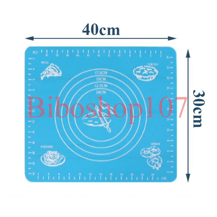 🎶Tấm lót nhào bột silicon 30x40cm + Cán lăn bột gỗ🎶