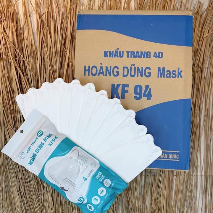 Túi 10 cái khẩu trang kháng khuẩn KF94 Hoàng Dũng , hàng chuẩn loại 1 - KF94