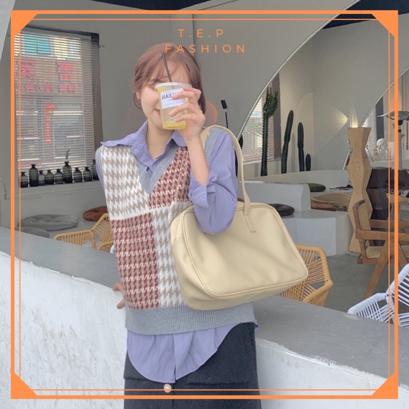 Áo Gile Len Nữ Chất Dày Dặn Phong Cách Hàn Quốc Hoạ Tiết Ziczac Siêu Xinh Tep Fashion - AGL002