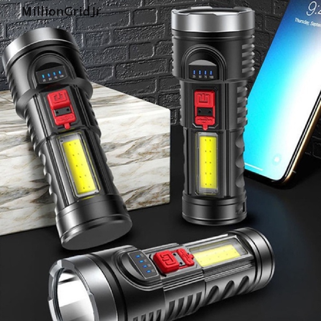 Đèn Pin LED Siêu Sáng Thiết Kế Nhỏ Gọn Kèm Sạc USB Tiện Dụng Mang Theo Du Lịch Dã Ngoại