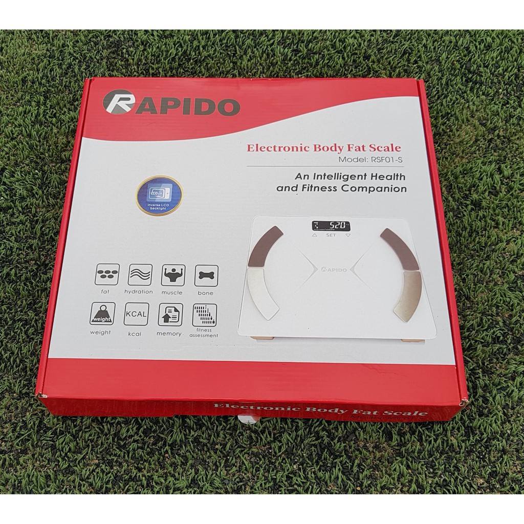 Cân sức khỏe thông minh Rapido RSF01-S; 10 chỉ số cở thể (Không có Bluetooth)
