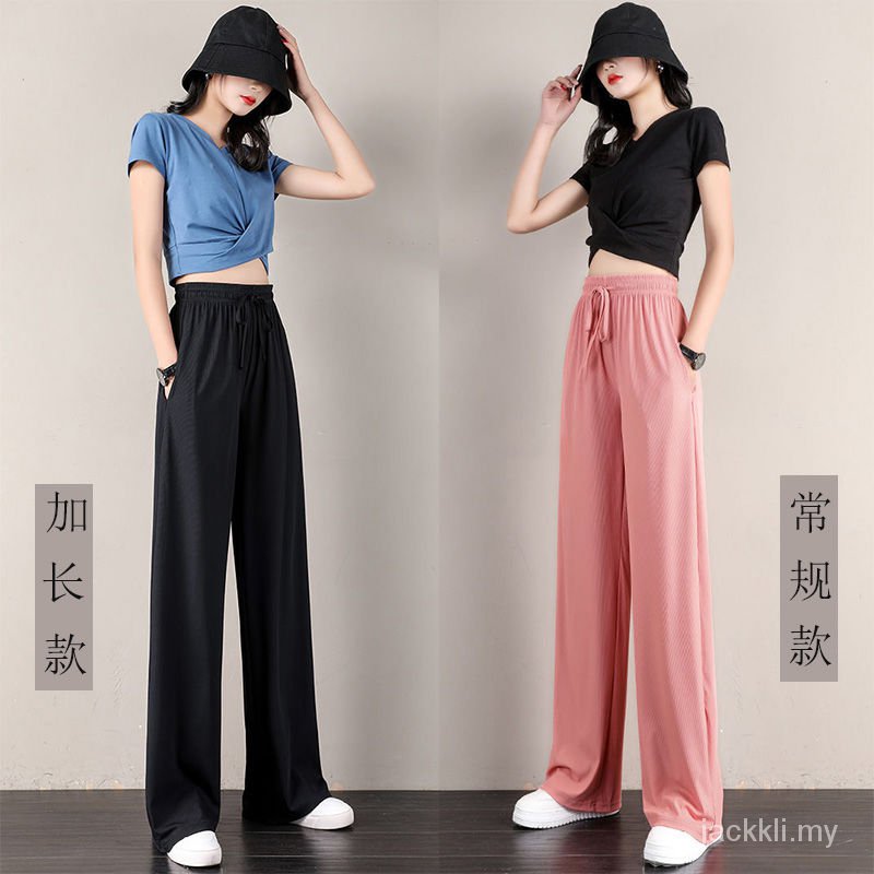 Quần Lụa Dài Ống Rộng Lưng Cao Thời Trang Mùa Hè Cho Nữ | BigBuy360 - bigbuy360.vn