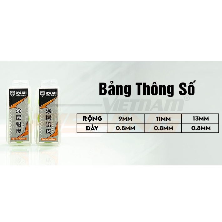 Chì cuộn câu cá RYUKI (hộp 3 cuộn)