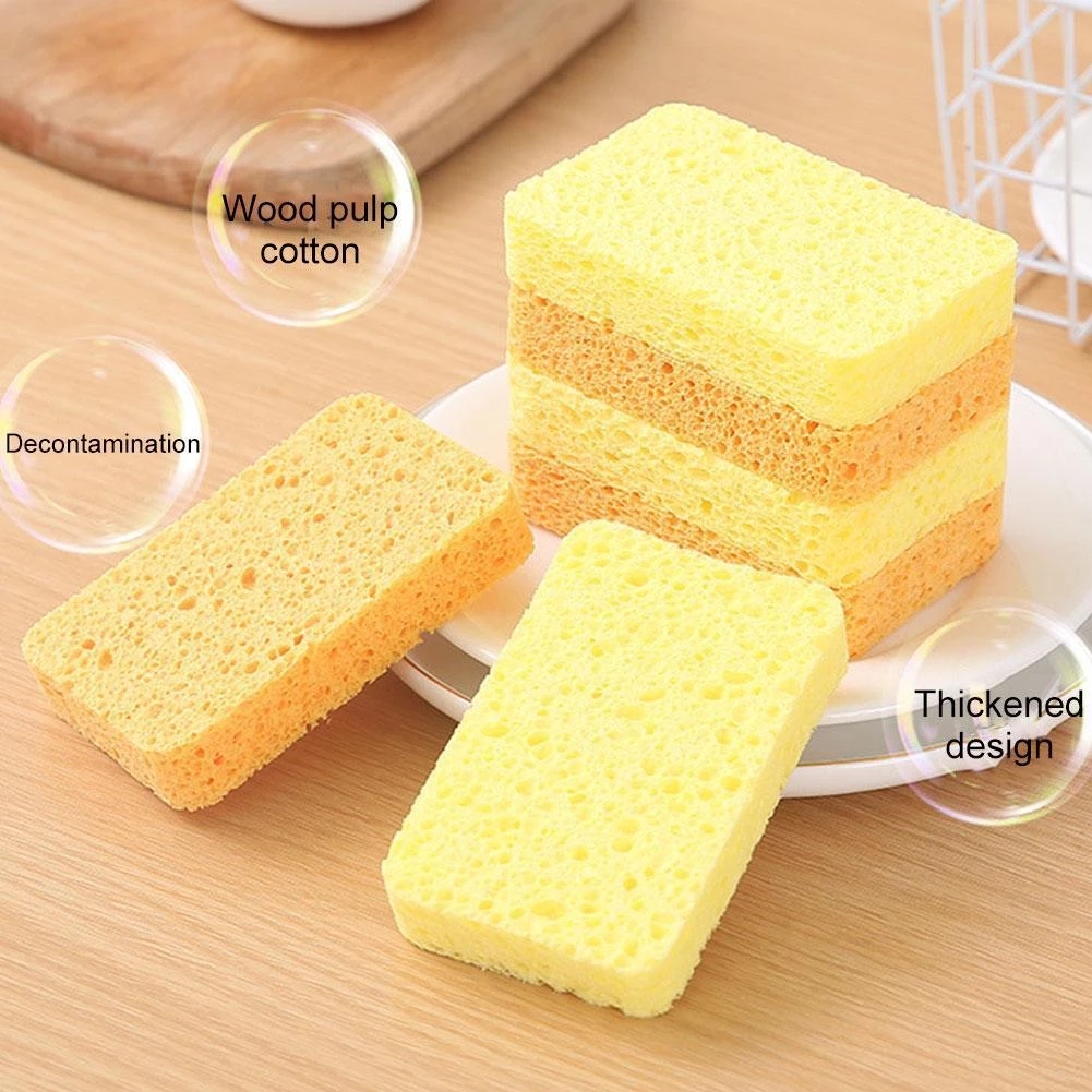 [Hàng mới về] Miếng mút xốp rửa bát vân gỗ 2 mặt không dính