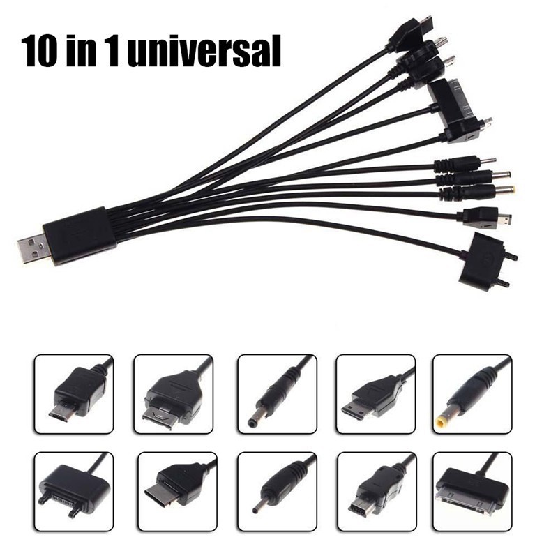 Dây cáp dữ liệu đa năng thiết kế 10 trong 1 dành cho điện thoại