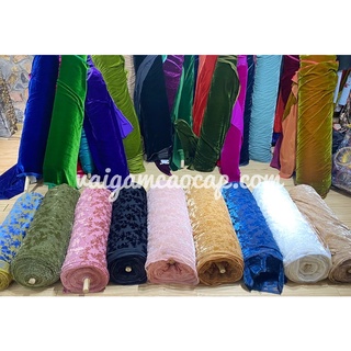 Vải Nhung Dập Hoa Nổi