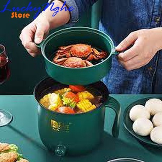 Ca nấu mì tráng men nồi lẩu mini chất liệu đá mandeli dung tích 1.8l