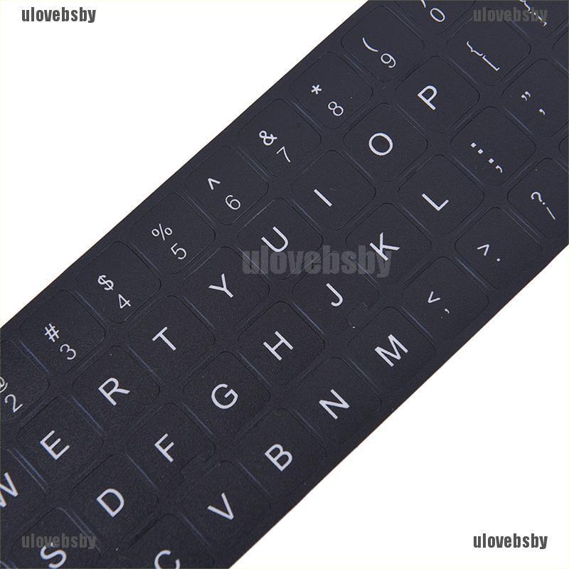 【ulovebsby】English Keyboard Replacement Stickers White on Black Any PC Compute