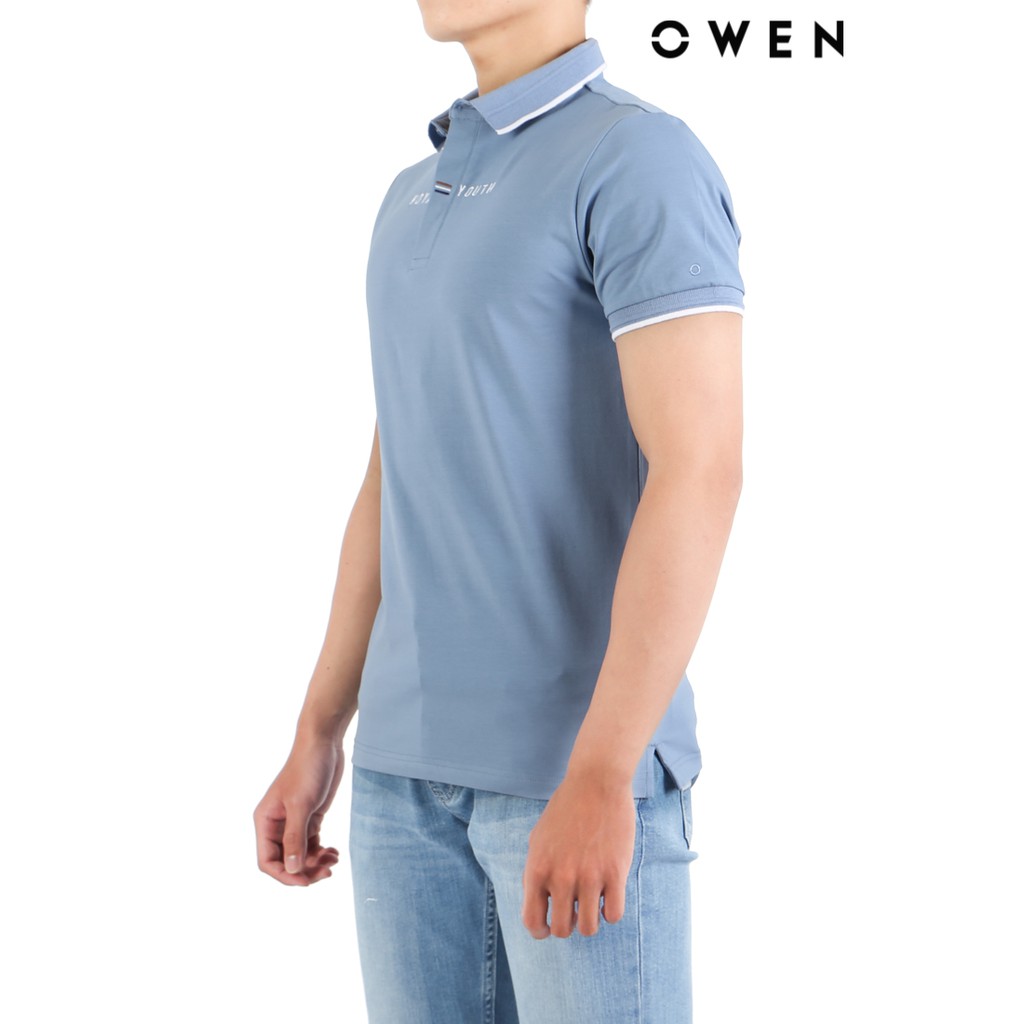 Áo polo ngắn tay Owen Bodyfit màu xanh - APV21856