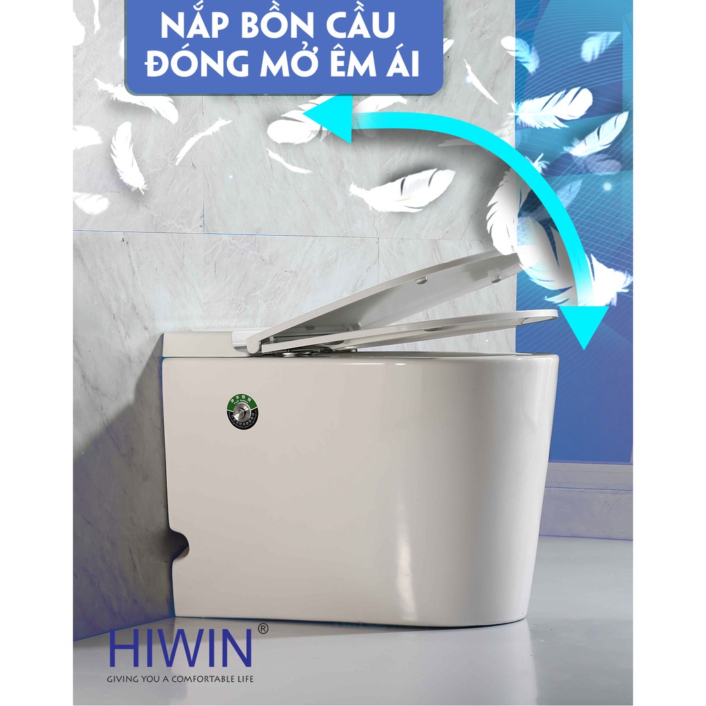 Bồn cầu nguyên khối không két nước sứ cao cấp Hiwin MT-6040