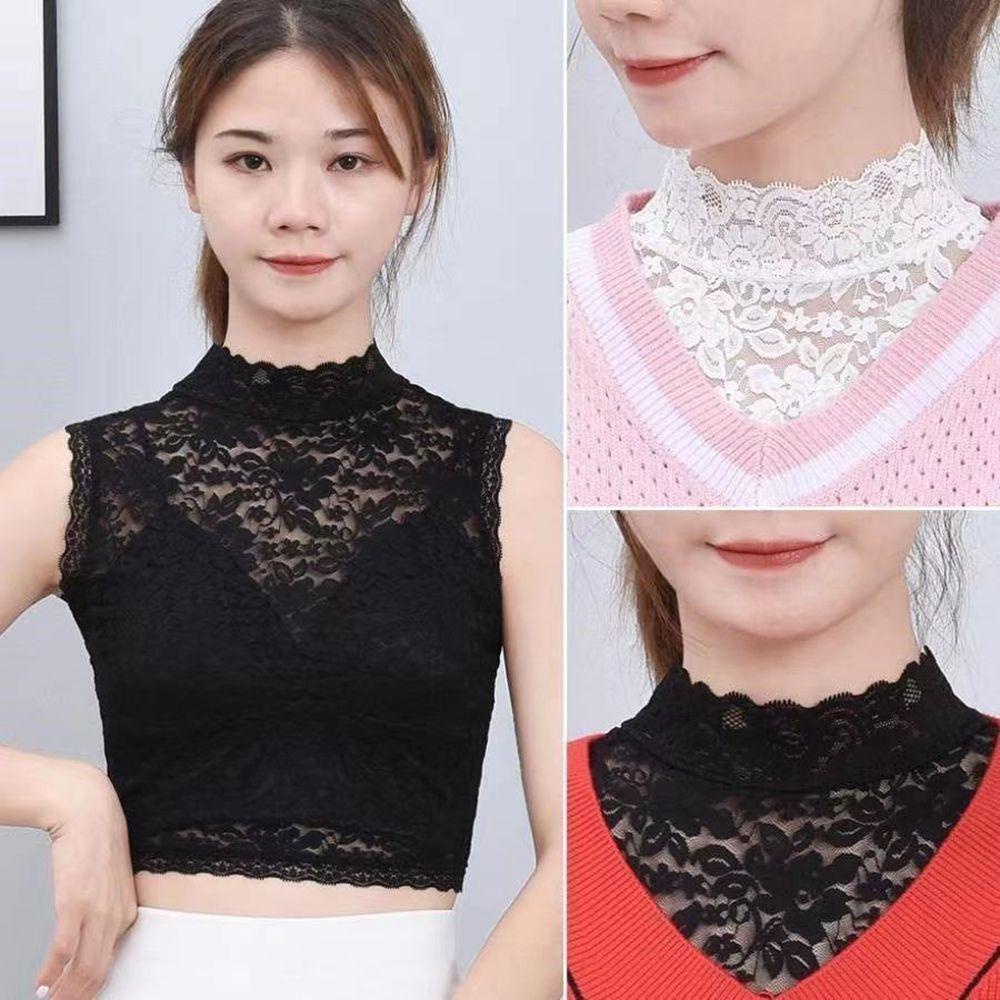 QQMALL Cổ Áo Ren Rời Không Tay Thời Trang Thu Đông Dành Cho Nữ