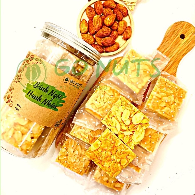 Bánh ngói hạnh nhân GONUTS không đường Bánh ăn kiêng hỗ trợ giảm cân Bánh hạt dinh dưỡng ngũ cốc bánh healthy thực dưỡng