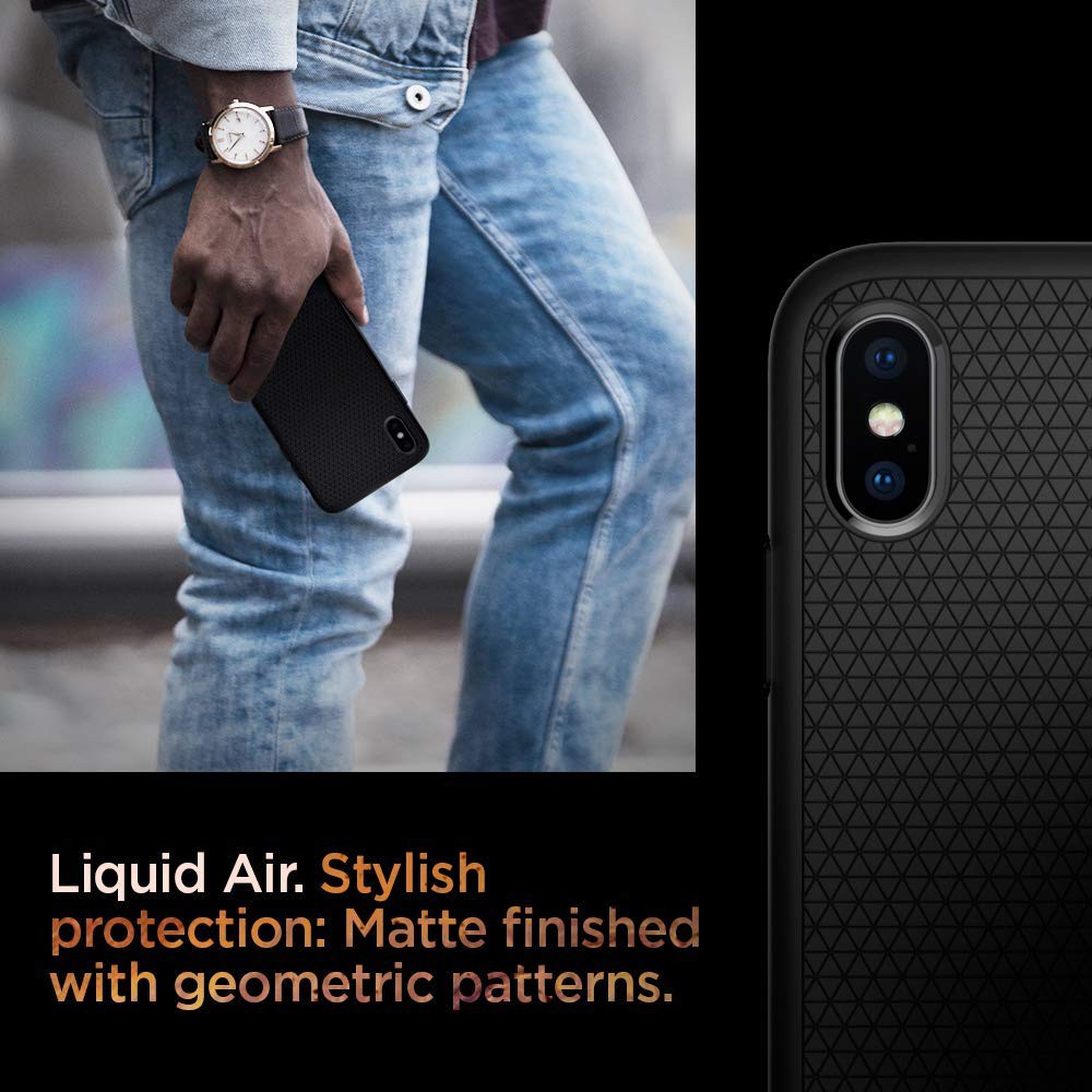 Ốp lưng iPhone Xs Max/ X / Xs / XR Spigen Liquid Air Armor ( Màu Đen) - Hàng Chính Hãng