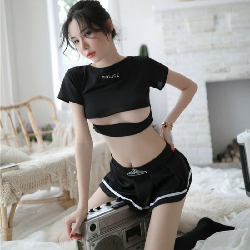 Cosplay cảnh sát sexy - bộ đồ ngủ nữ công an police gợi cảm anime