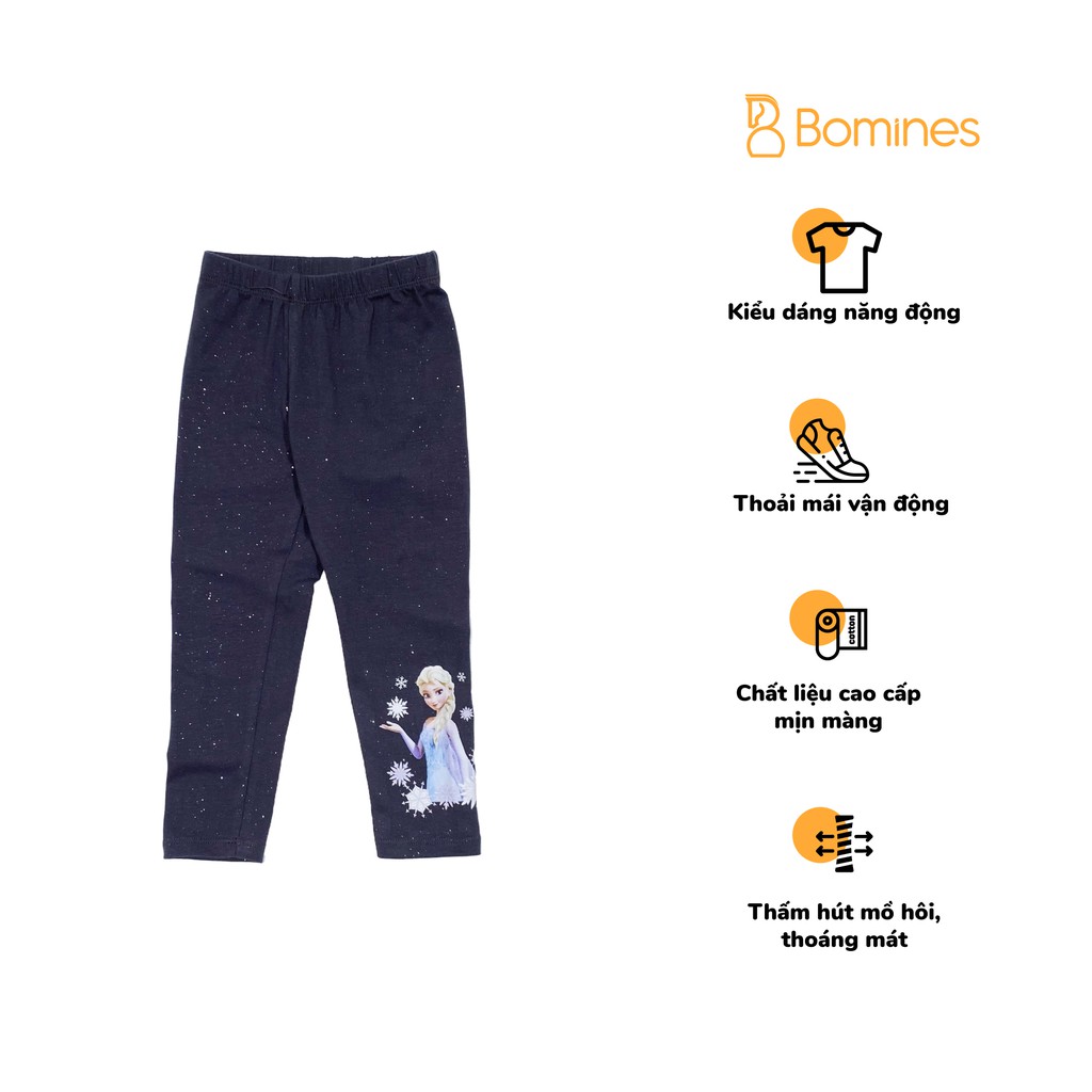 Quần dài legging bé gái Elsa thun cotton 4 chiều hãng BOMINES