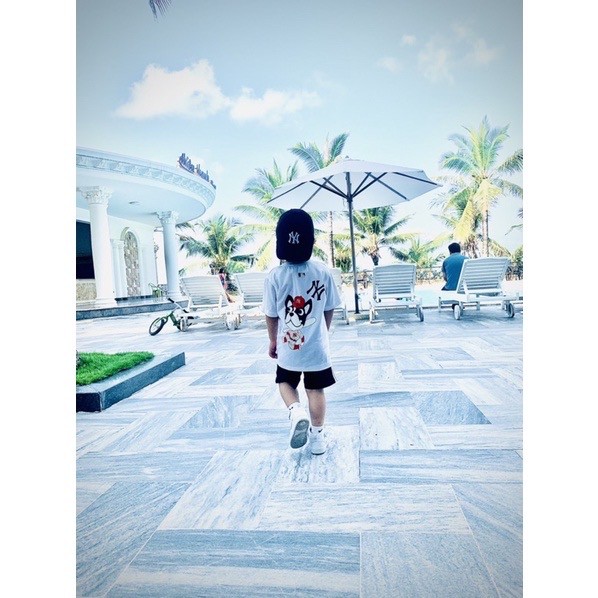 Áo thun tay lỡ unisex hàn quốc MLB NEW YORK hình chó cho bé ,Samyy_vn