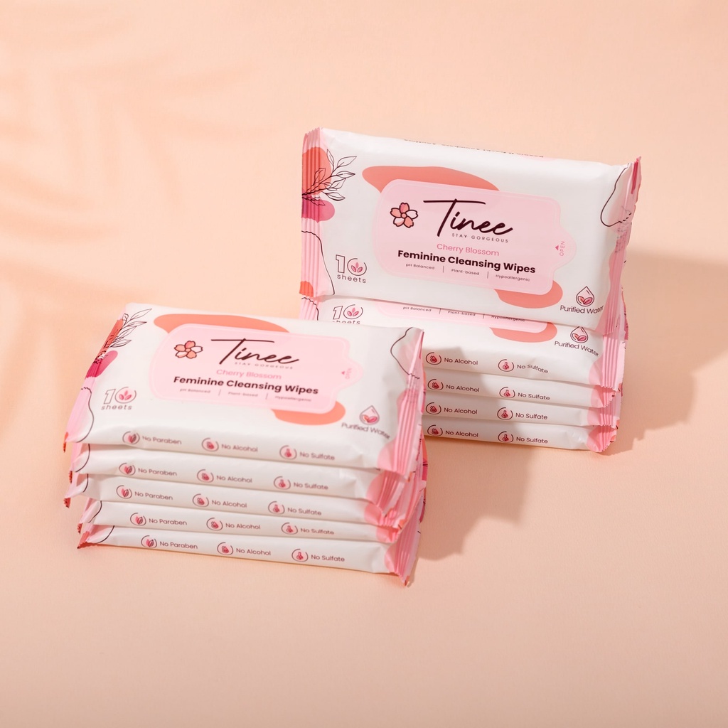 1 Gói khăn ướt vệ sinh vùng kín phụ nữ Tinee ngẫu nhiên 10 tờ/ gói
