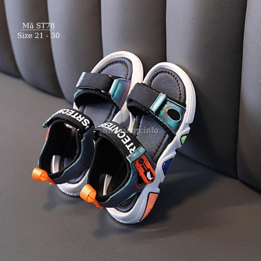 Dép sandal cho bé trai 1 - 5 tuổi quai hậu da mềm kiểu dáng thời trang đế chống trơn trượt phong cách Hàn ST78