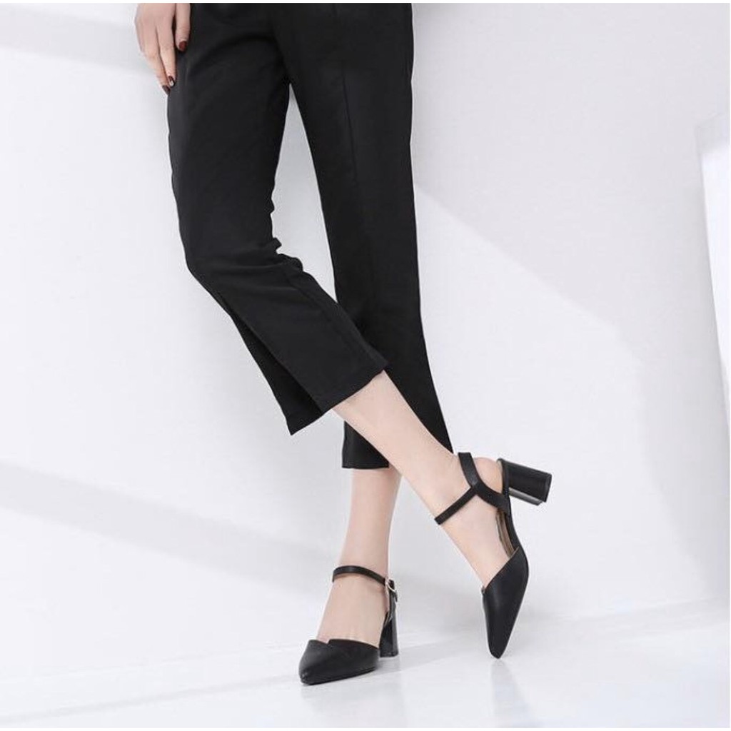 [Mã FASHIONG10 giảm 10k đơn 50k] Giày cao gót nữ da mềm đế vuông 5p vá mũi xinh xắn | BigBuy360 - bigbuy360.vn