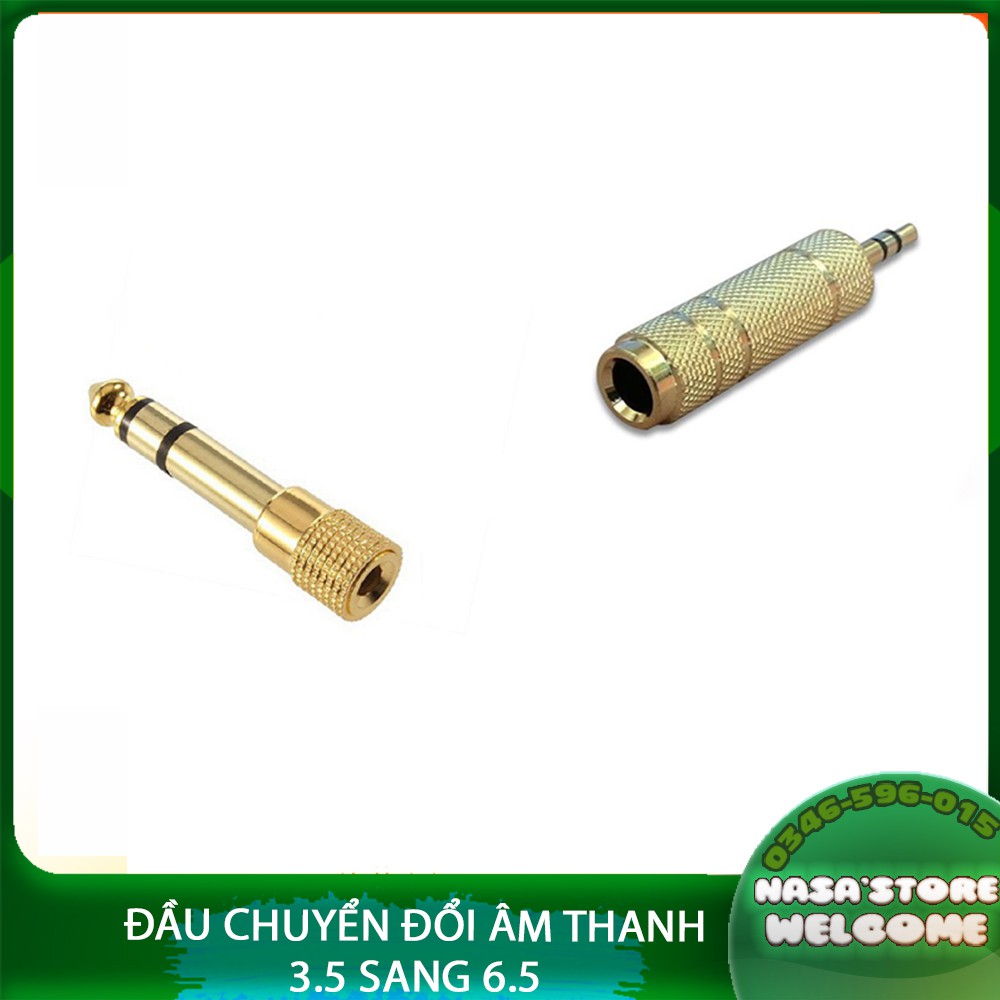 👉 Đầu chuyển đổi âm thanh từ cổng 3,5 mm cái sang cổng 6,5mm VÀNG