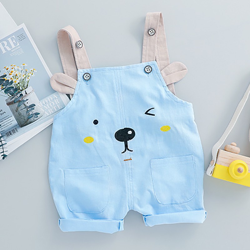 Bộ áo thun cổ tròn ngắn tay + Quần yếm cho bé