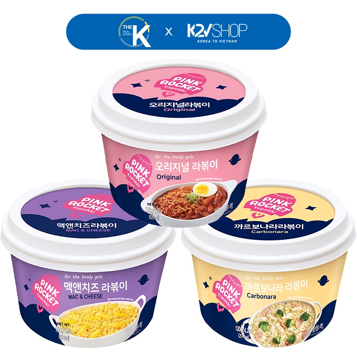 Bánh Gạo Mì Rapokki 3 Vị PINK ROCKET Hàn Quốc Hộp 175g | BigBuy360 - bigbuy360.vn