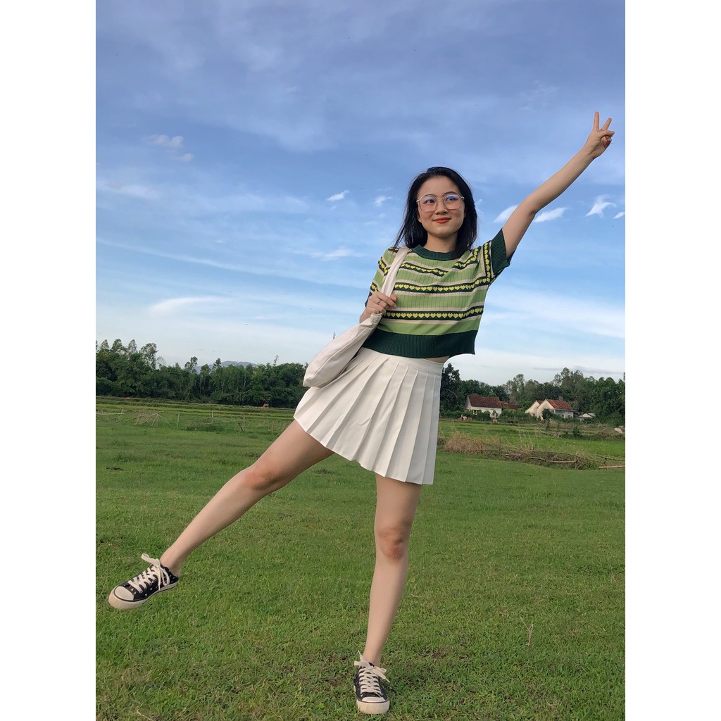 Chân Váy Tennis Xếp Ly Lưng Cao Phong Cách Hàn Quốc | BigBuy360 - bigbuy360.vn