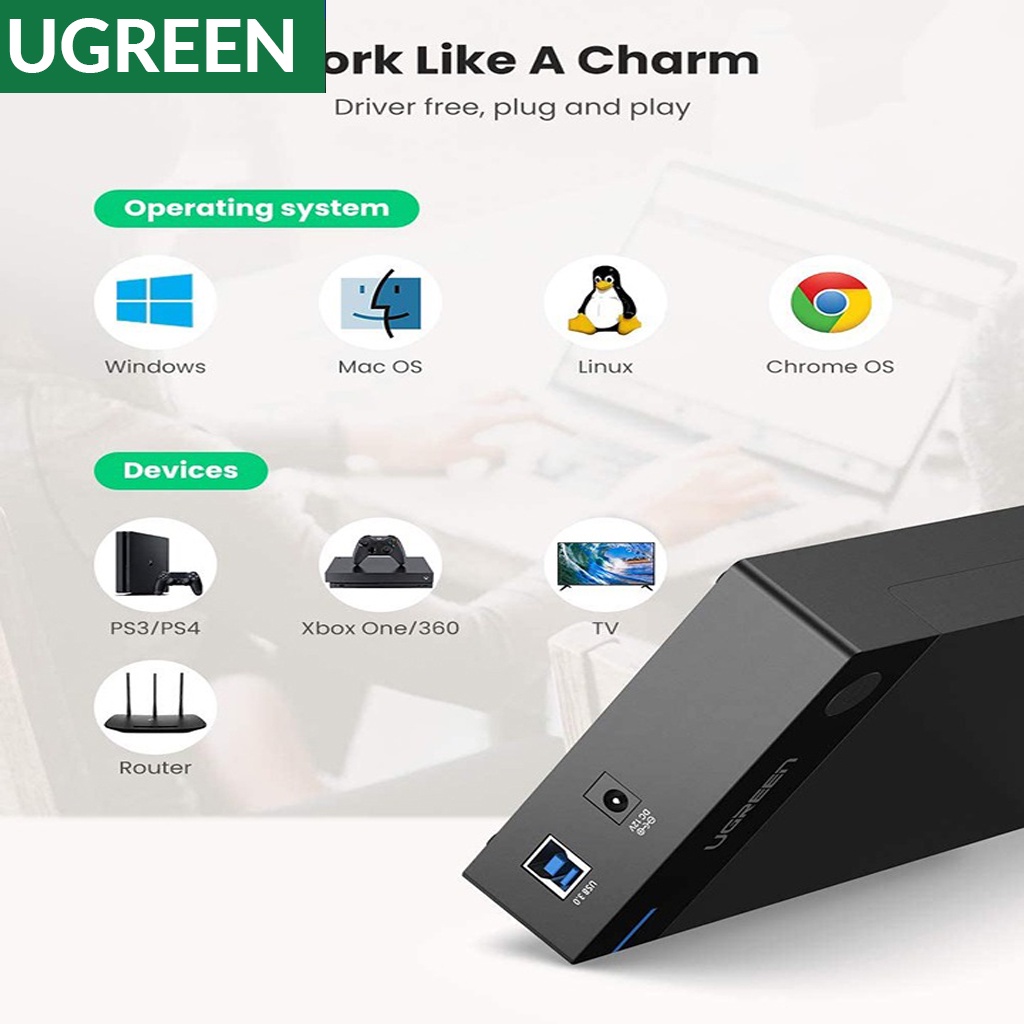 Box Ổ Cứng 2,5 / 3.5 inch USB 3.0 Chính Hãng Ugreen 30847 Cao Cấp