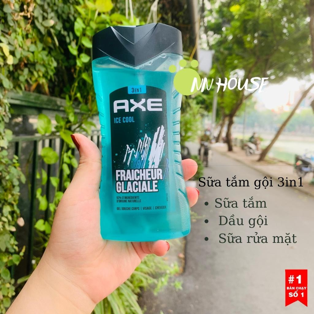 Sữa tắm gội nam Axe,dầu gội Pháp 3 in 1 nam tính,làm sạch sâu, dưỡng ẩm, tái tạo da body wash for men, chăm sóc nam giới