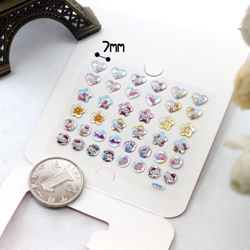 Phim hoạt hình của trẻ em 3D drip keo dán tai Stickers Nail Art Stickers không có cô gái cần lỗ tai-sinh nhật-giải thưởng-Quà tặng