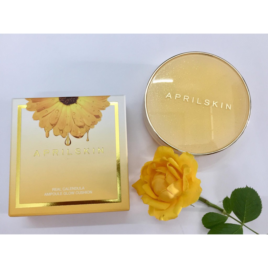 Phấn nước Apiril Skin Real Calendula Ampoule Glow Cushion SPF50+PA++++13g | BigBuy360 - bigbuy360.vn