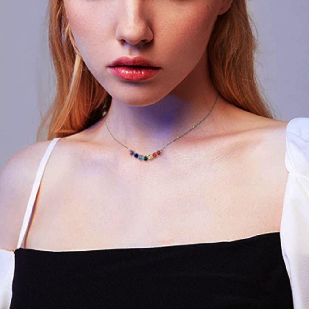 Vòng cổ Mặt Đá Chakra Chữa Bệnh Cho Nữ