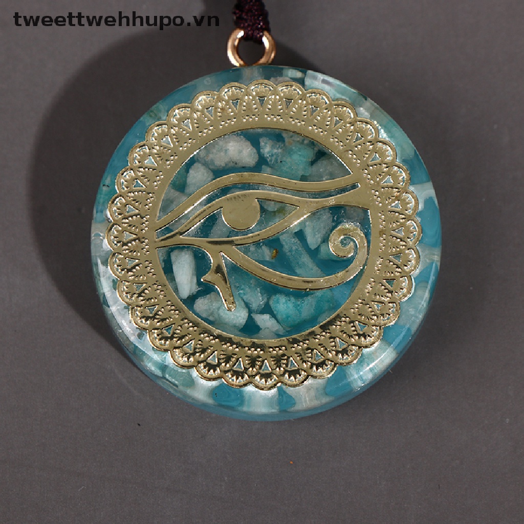 new*& 1Pc Orgonite Energy Pendant Orgone Amazonite Necklace Horus Eye All-Seeing Eyes [tweettwehhupo]