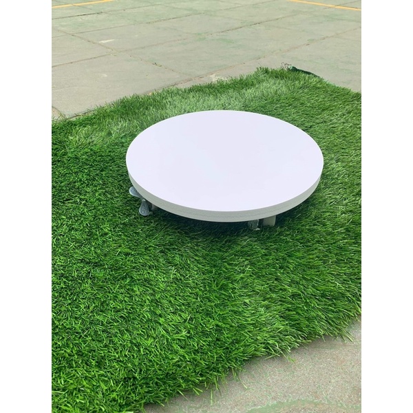 Đế để chậu có bánh xe nhựa trắng chịu tải 50kg
