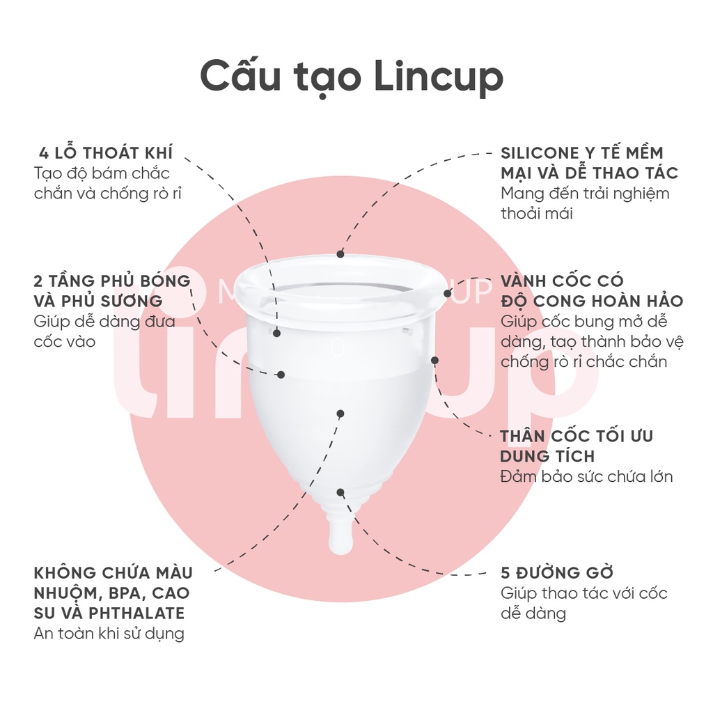 Cốc nguyệt san Lincup 0 chính hãng (25ml) - Nhập Khẩu Mỹ