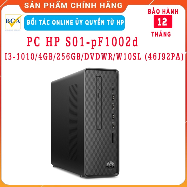 Máy tính để bàn PC HP S01-pF1002d I3-1010/4GB/256GB/DVDWR/W10SL (46J92PA) | BigBuy360 - bigbuy360.vn