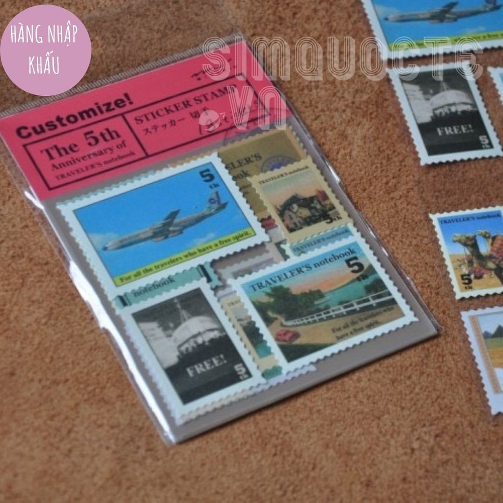 Bộ tem dán sticker dán chủ đề du lịch vintage ST90