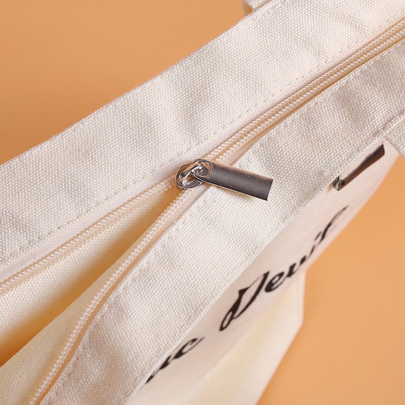 Túi tote HAZIN vải canvas ulzzang unisex họa tiết chữ Lunatic có túi nhỏ bên trong HZ58