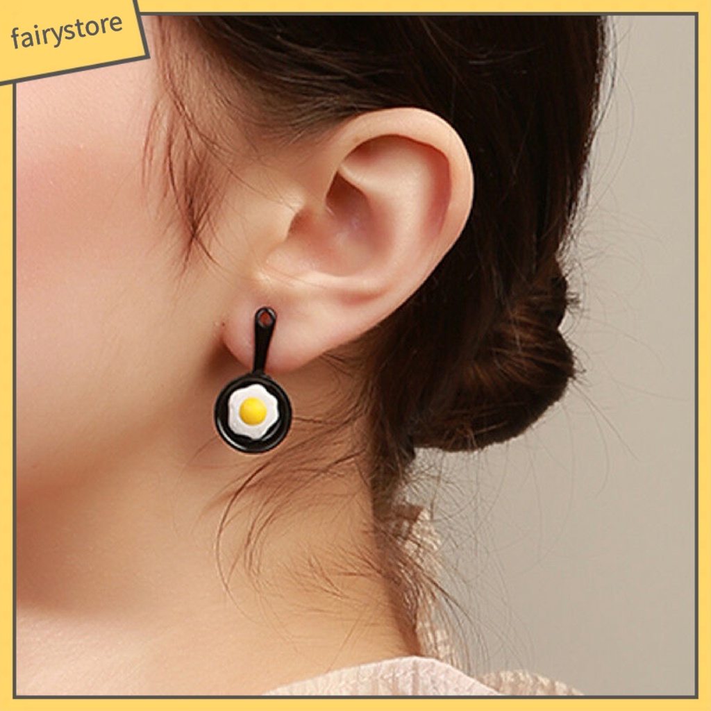 Khuyên Tai Nữ Hình Chảo Chiên Trứng Ốp La Độc Đáo