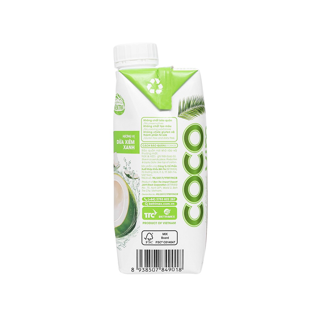 Nước dừa xiêm xanh Cocoxim 330ml